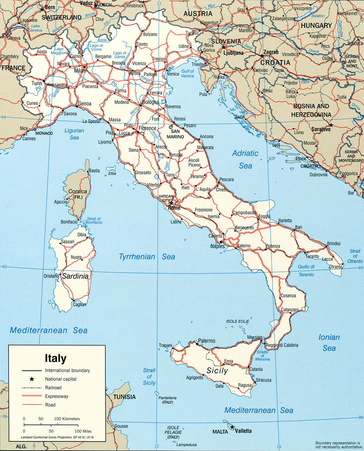 cartina dell italia canvas