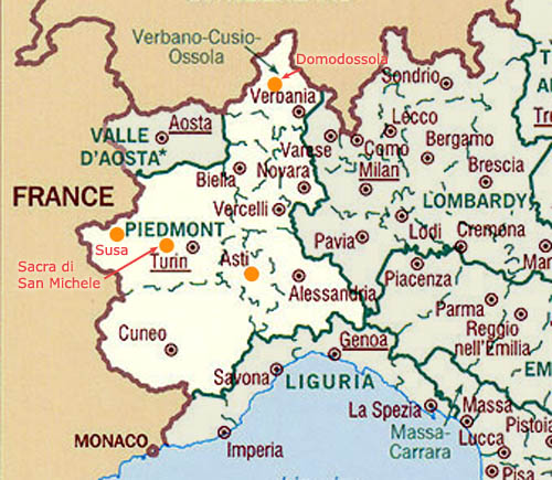 cartina del piemonte