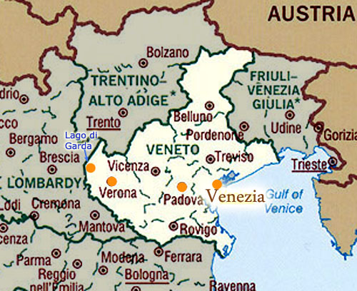 pianta, mappa del veneto