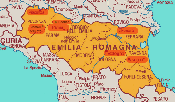 Emilia Romagna Cartina