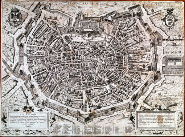 carte de milan historique - 17e