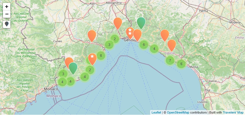 Map of Liguria