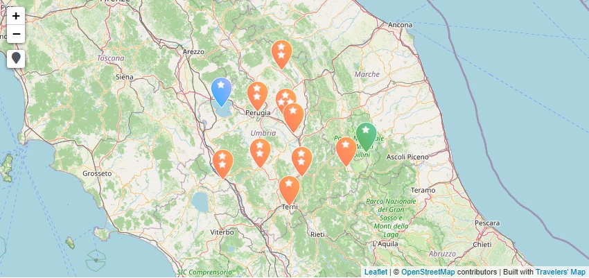Mappa di Umbria