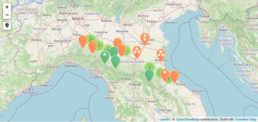 Map of Emilia-Romagna
