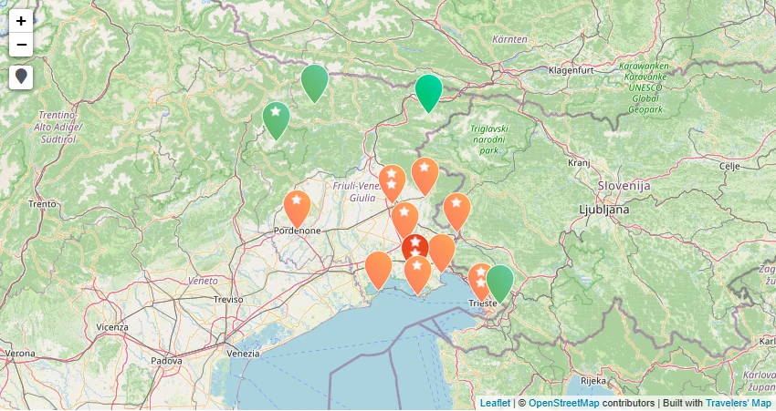 Map of Friuli-Venezia Giulia