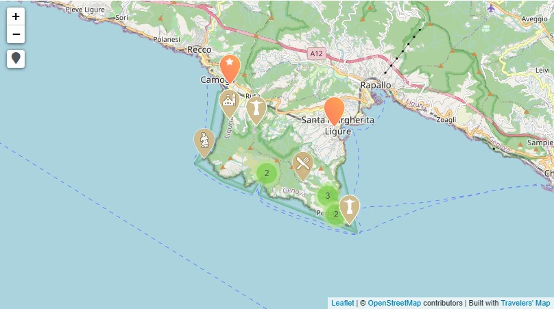 Mappa di Parco naturale di Portofino