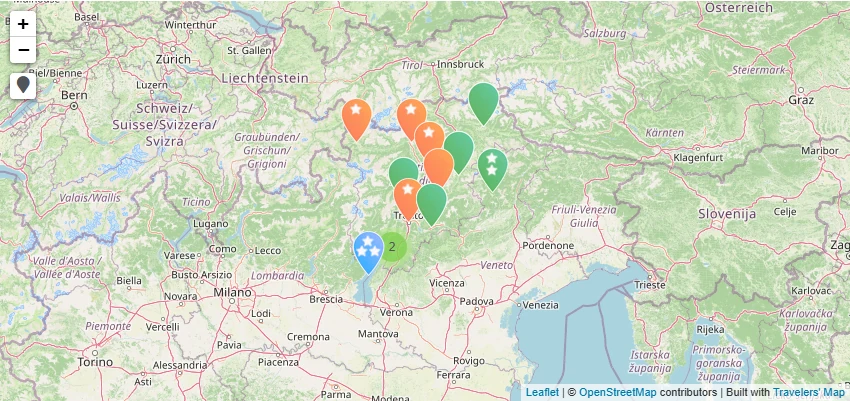 Mappa di Da vedere in Trentino-Alto Adige