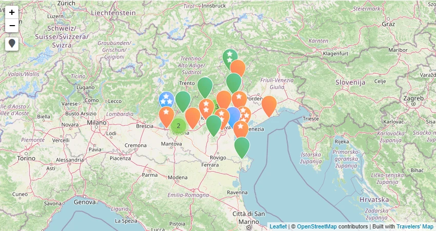 Carte de A voir en Vénétie