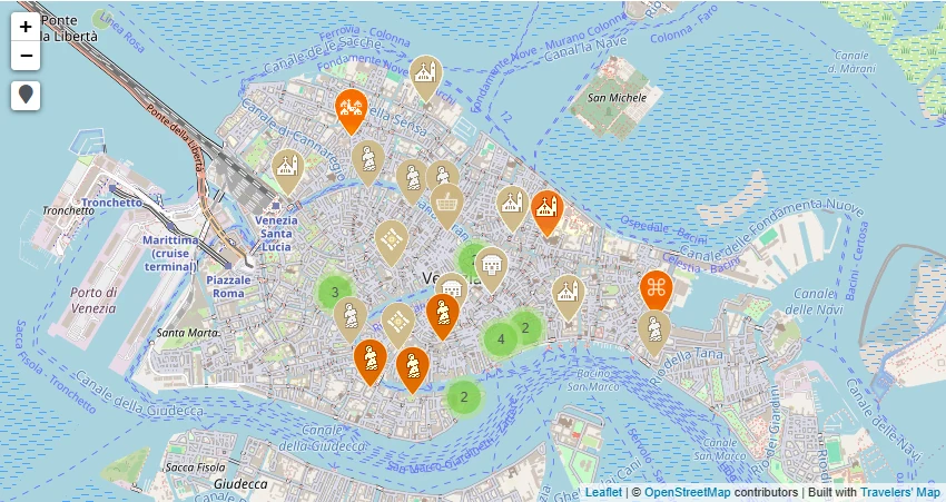 Mappa di Cosa vedere a Venezia