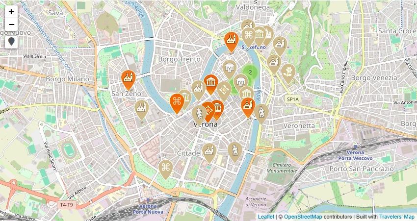 Carte de A voir à Vérone