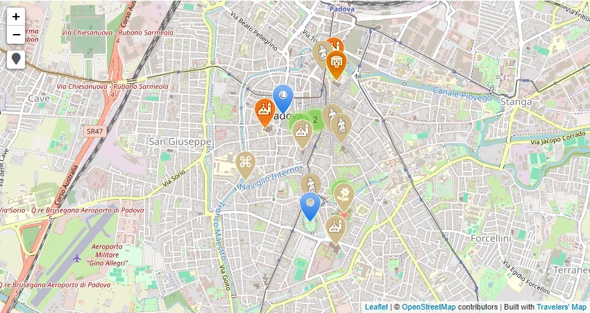 Mappa di Cosa vedere a Padova