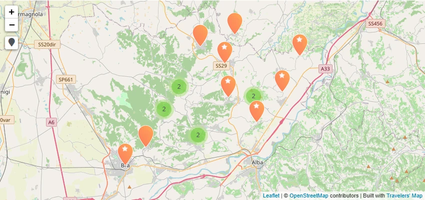 Mappa di Roero e dintorni