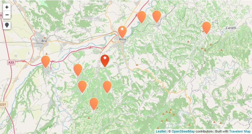 Mappa di Langhe