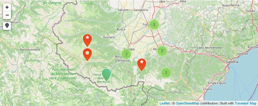Map of Cuneo and surroundings