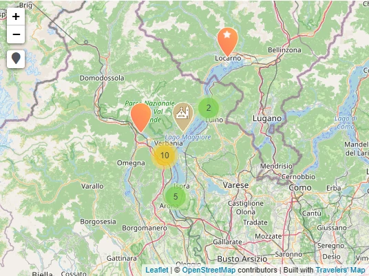 Map of What to see around Lake Maggiore