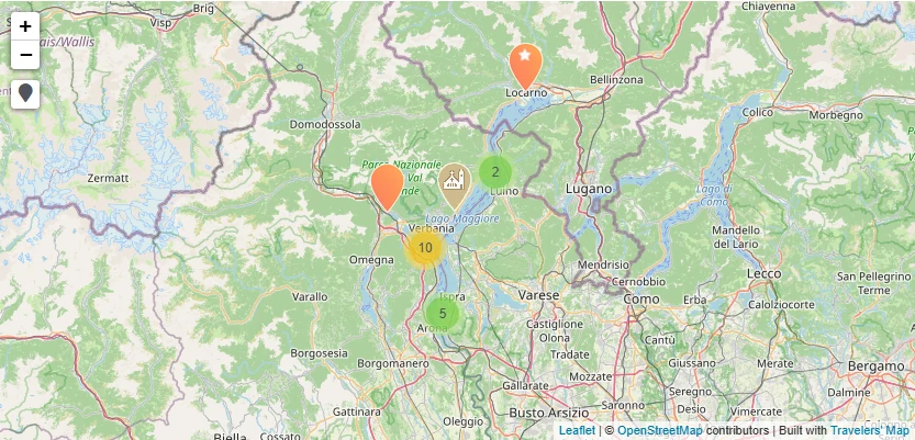 Map of What to see around Lake Maggiore