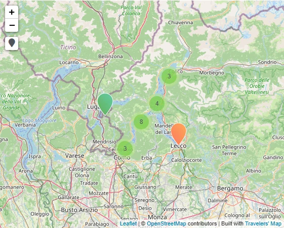 Mappa di Cosa vedere sul Lago di Como